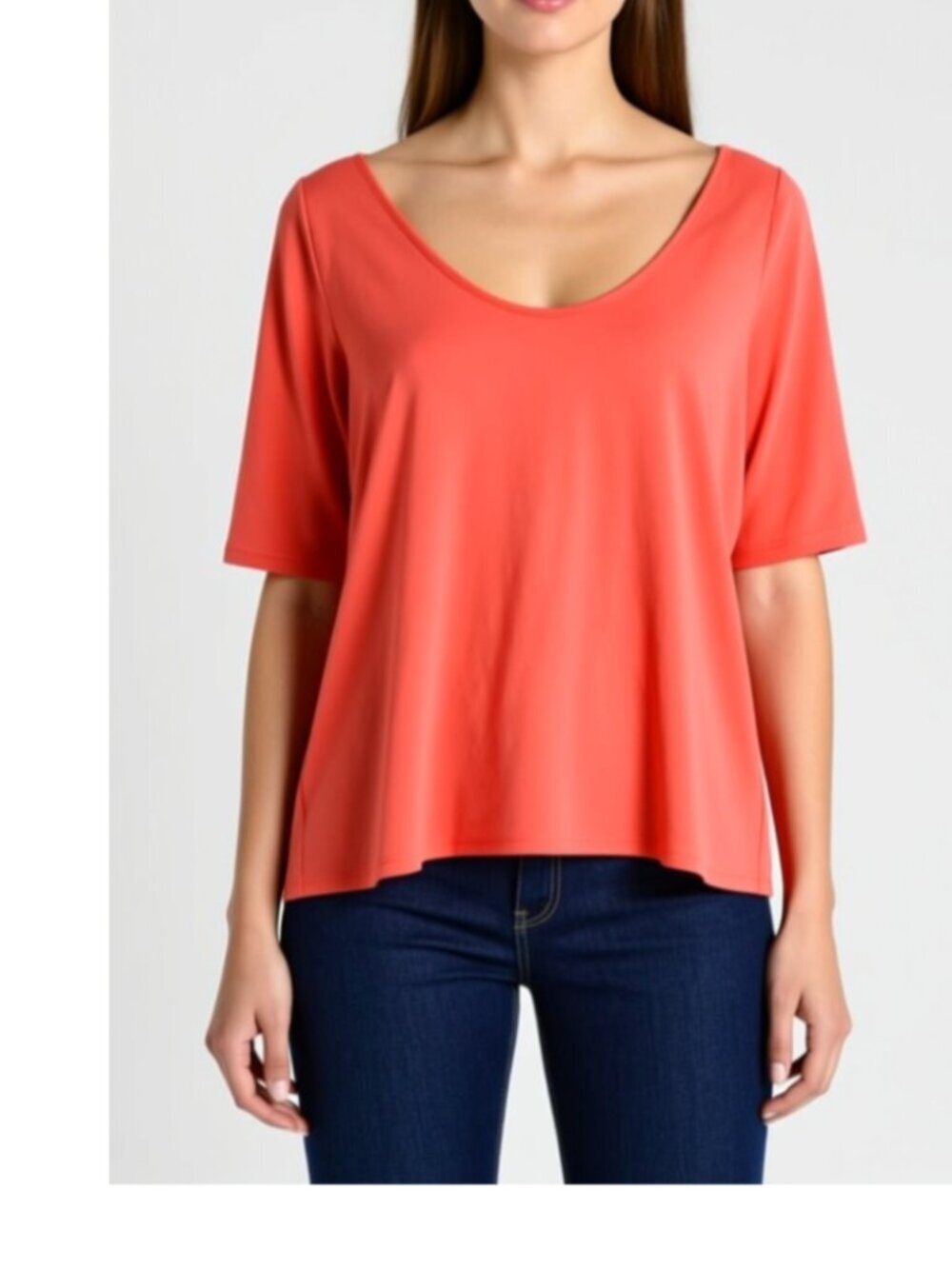 Old Navy Coral Pink Women's Tee Shirt, Cotton Blend, Size XXL (E26)
